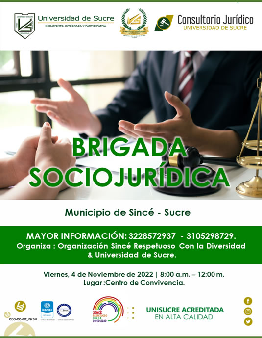 Brigada Socio Jurídica en el municipio de Sincé - Sucre 04/11/2022